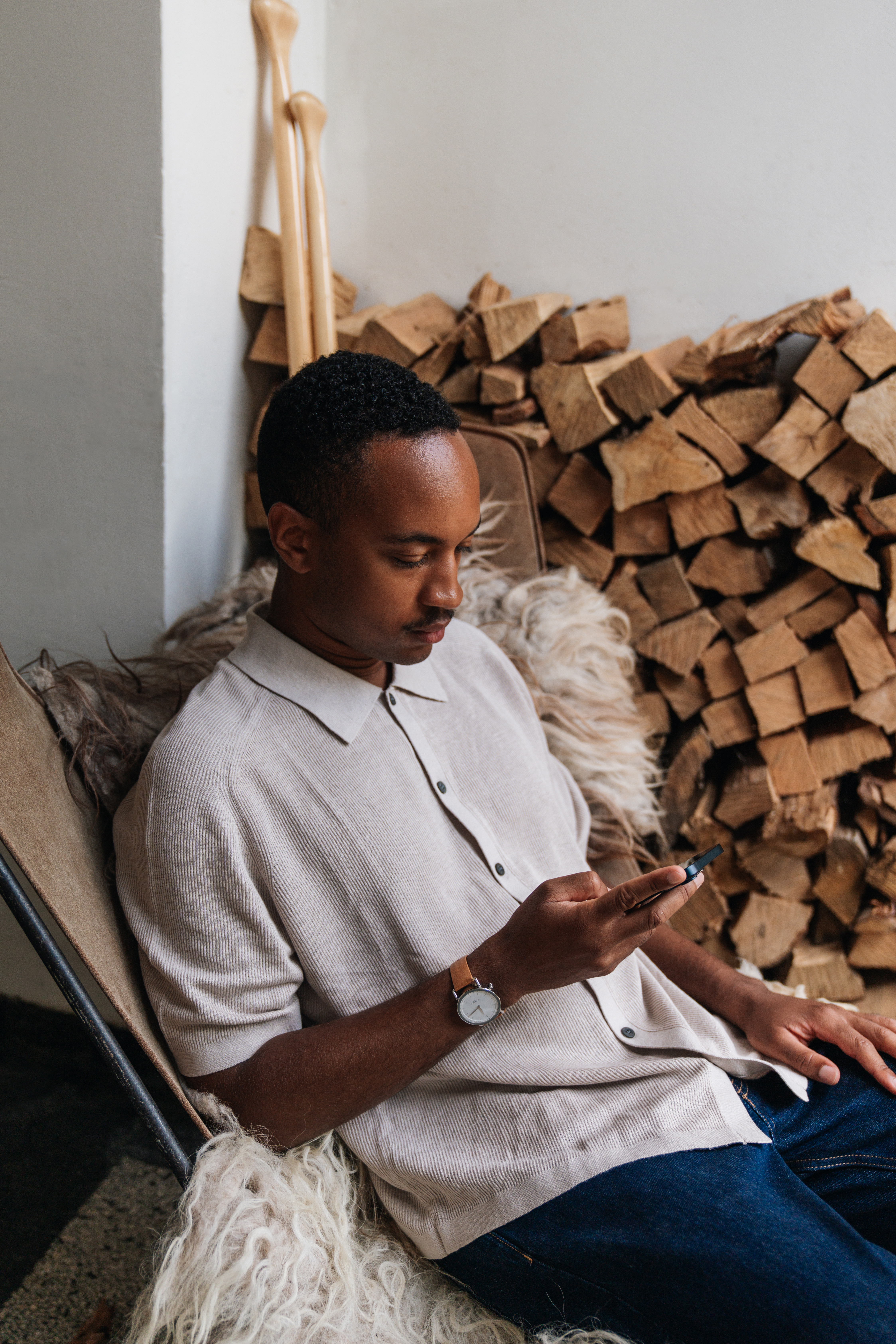 Man looking at phone Man looking at phone