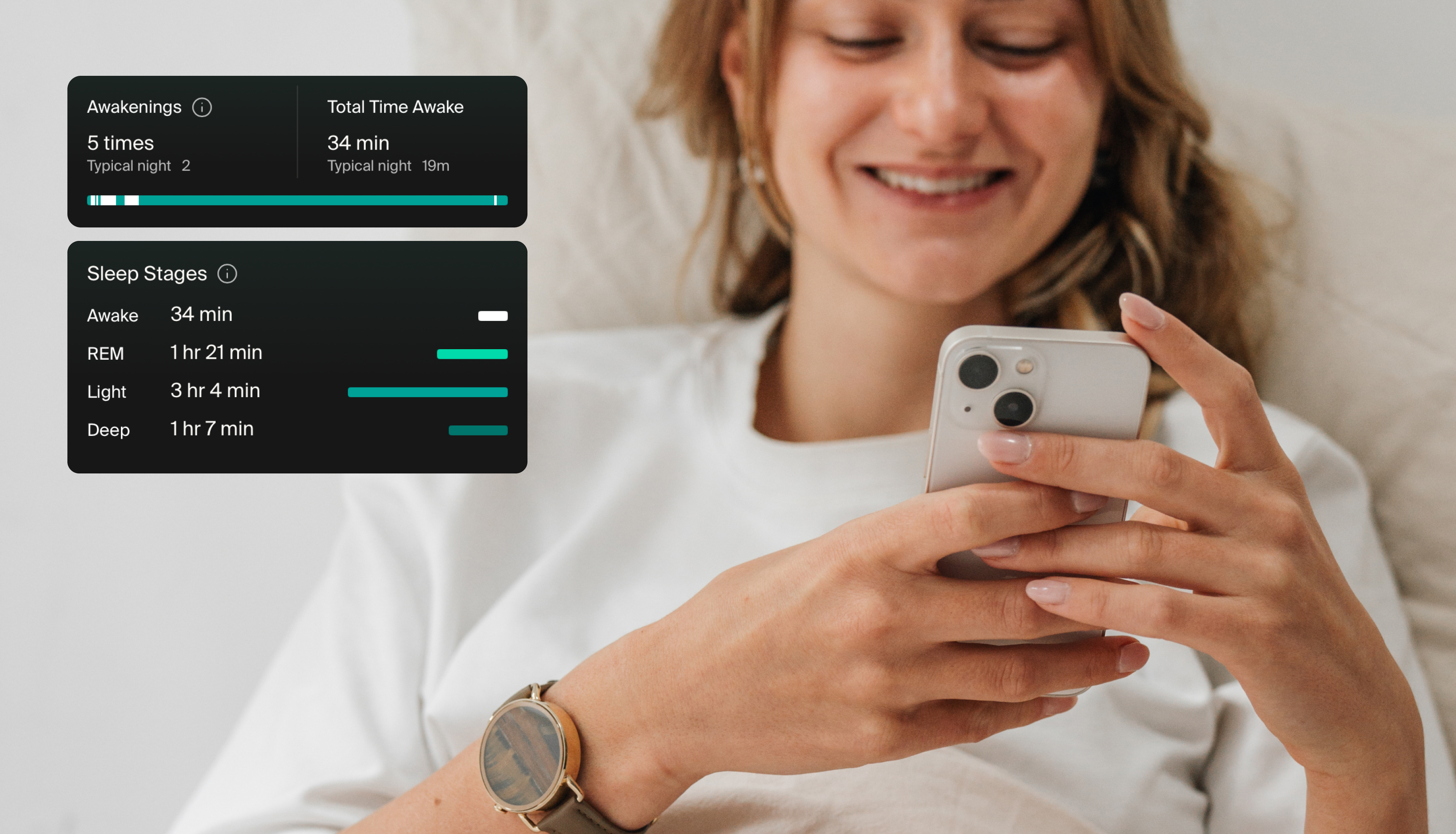 Actionable insights: The NOWATCH app offers data-driven recommendations to improve sleep quality. Actionable insights: The NOWATCH app offers data-driven recommendations to improve sleep quality.